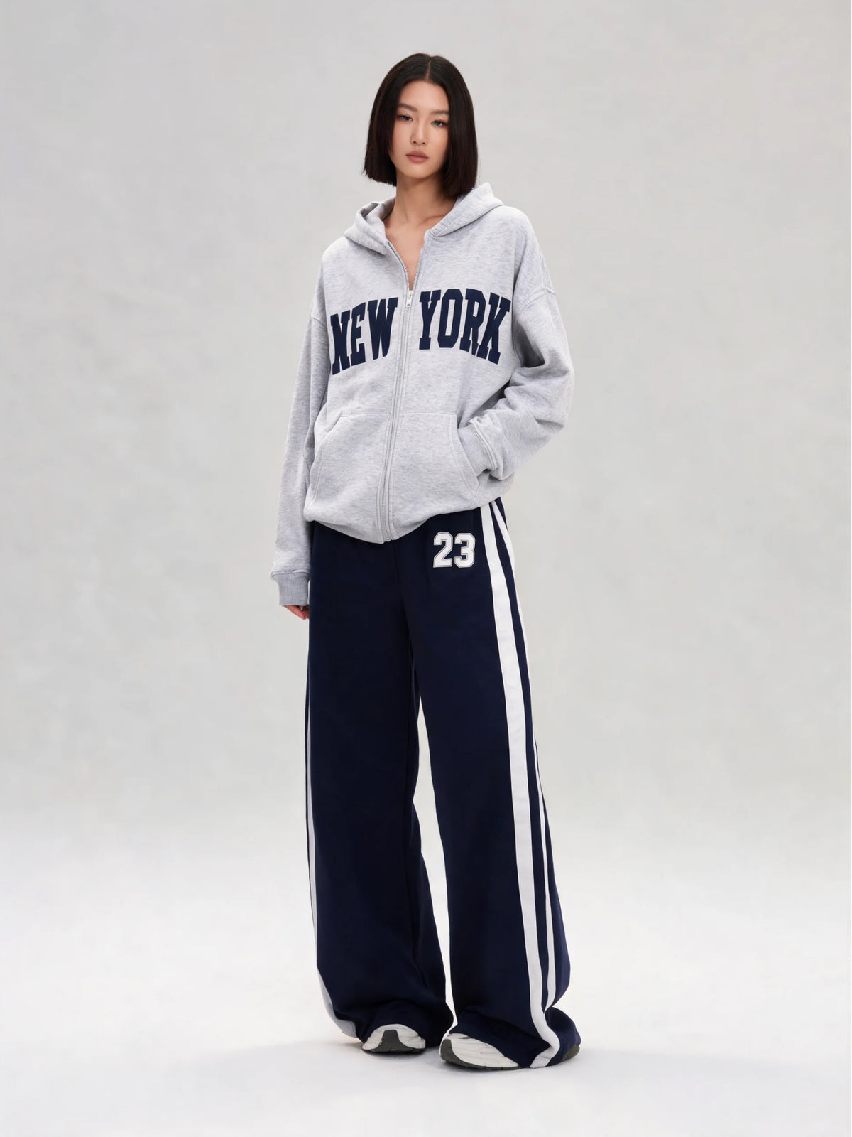 Sydney | Women's Graphic Sweatsuit Set | Zip Front Hoodie Side Stripe Sweatpants for Everyday Wear