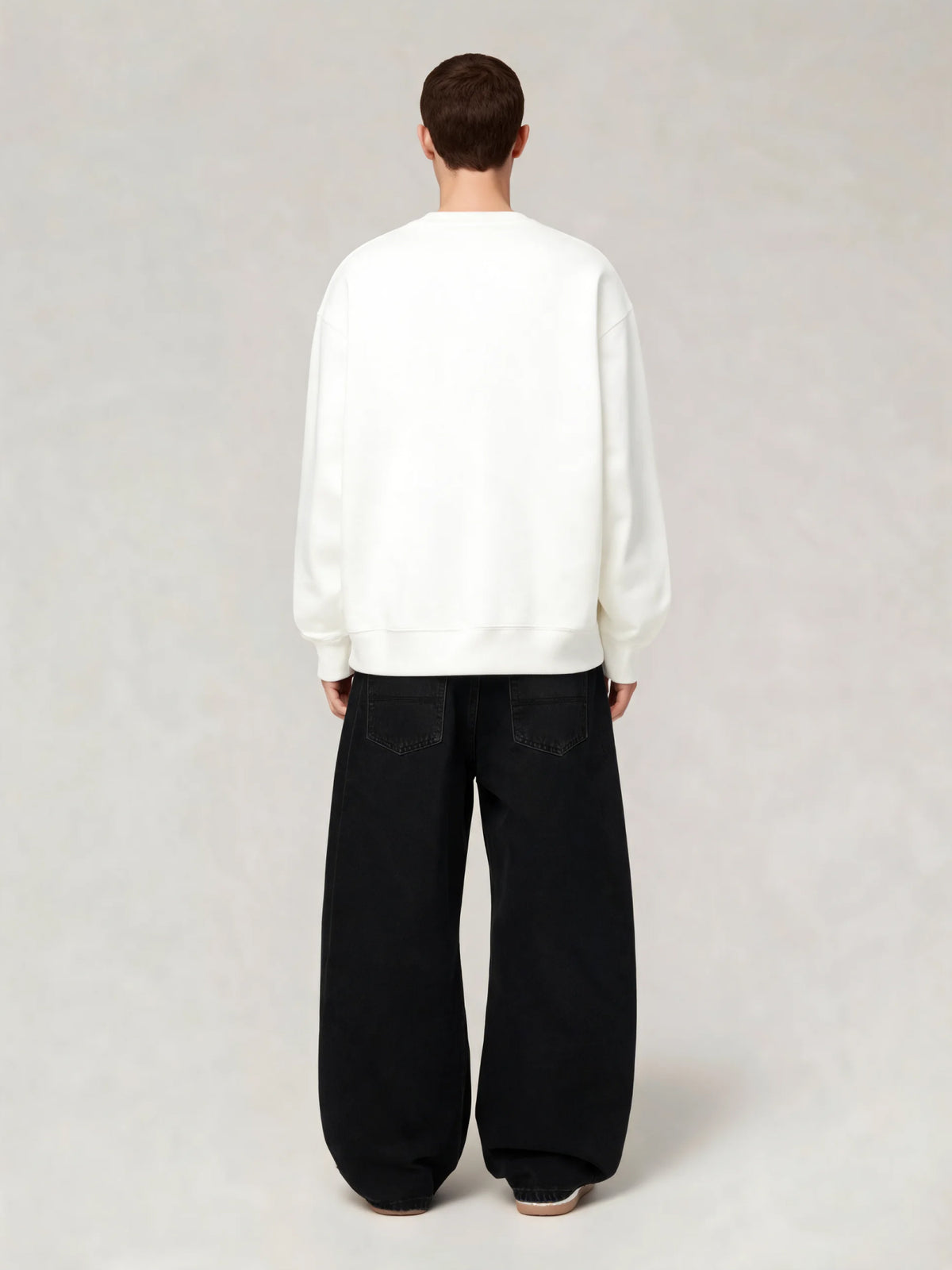 Quinn | Men's Letter Print Baggy Jeans | Wide Leg Belt Loops Full Length for Everyday Wear